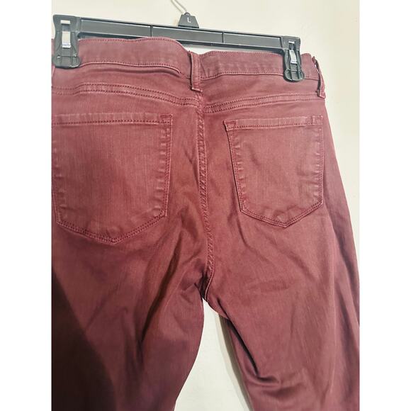 BANANA REPUBLIC Burgundy Maroon Skinny Fit Coated Denim Jeans size 27 - Picture 3 of 11